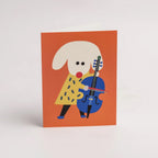Mini cartão Cão com Violoncelo