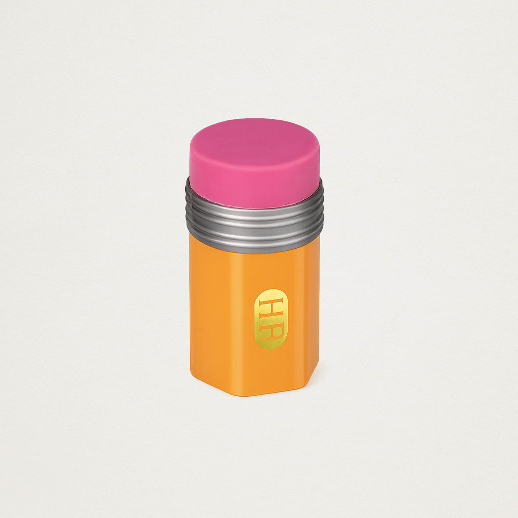 Afia em forma de lápis com borracha