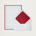 Conjunto de papel de carta + envelopes com moldura vermelho A5 (x25)
