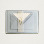 Conjunto de papel de carta A5 + envelopes forrados em papel vergê azul (x25)