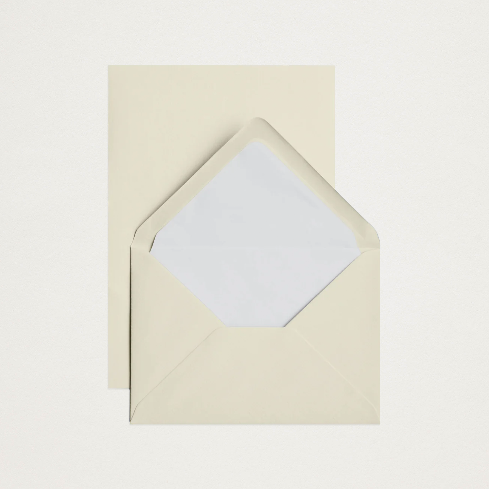 Conjunto de papel de carta A5 + envelopes forrados em papel vergê creme (x25)