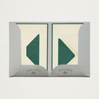 Conjunto de papel de carta + envelopes com moldura verde escura A5 (x8)