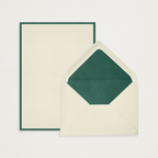 Conjunto de papel de carta + envelopes com moldura verde escura A5 (x8)