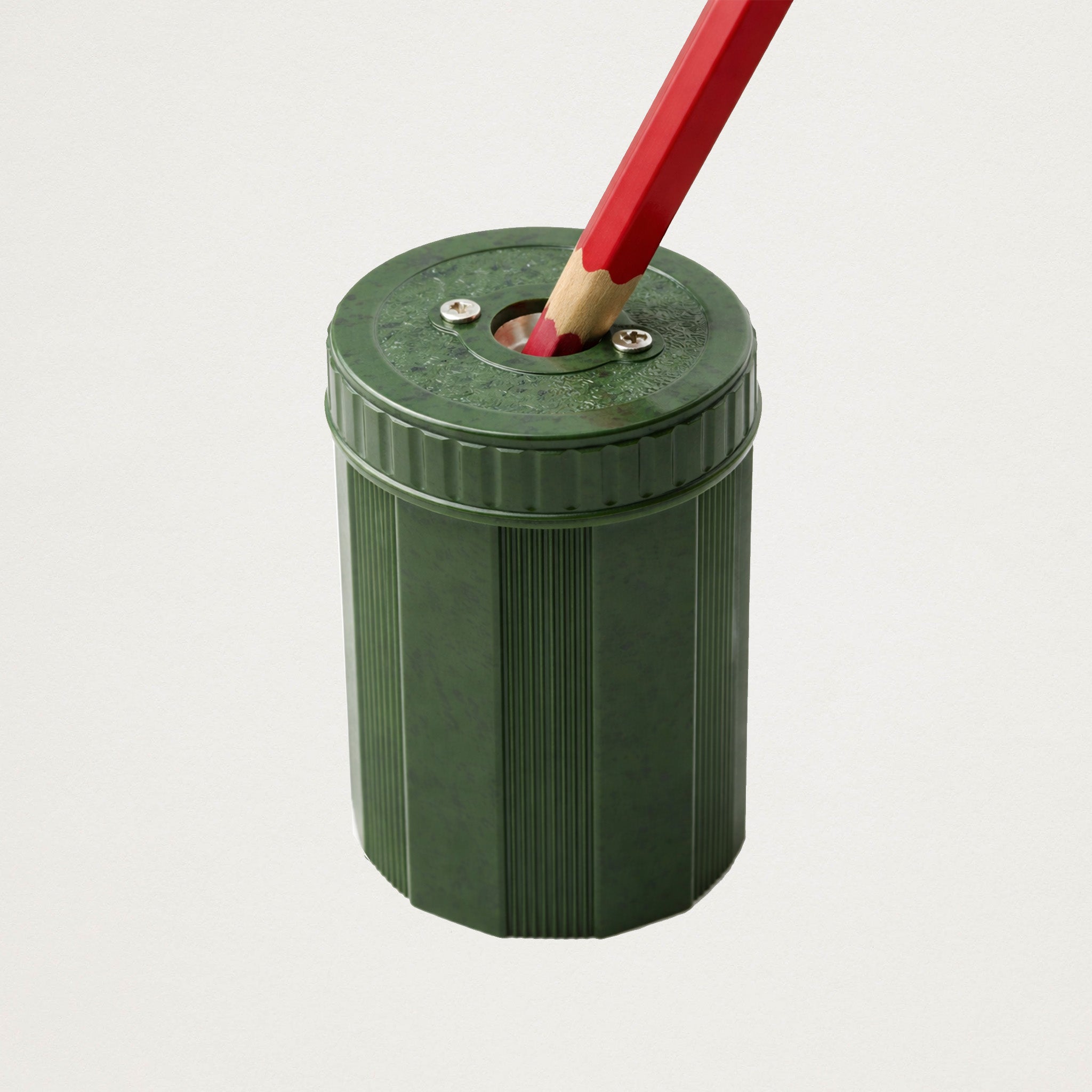 Afia em baquelite marmoreado verde-escuro com depósito