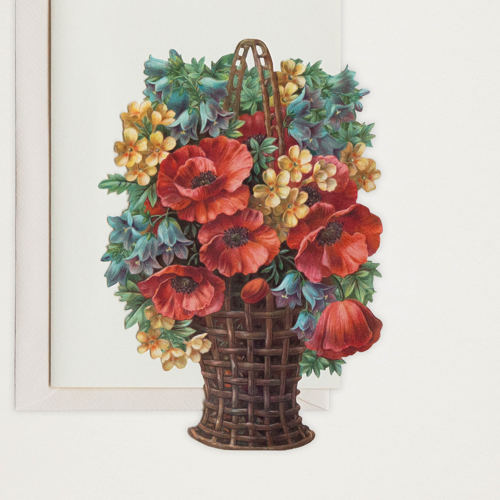 Cartão Cesta de Papoilas