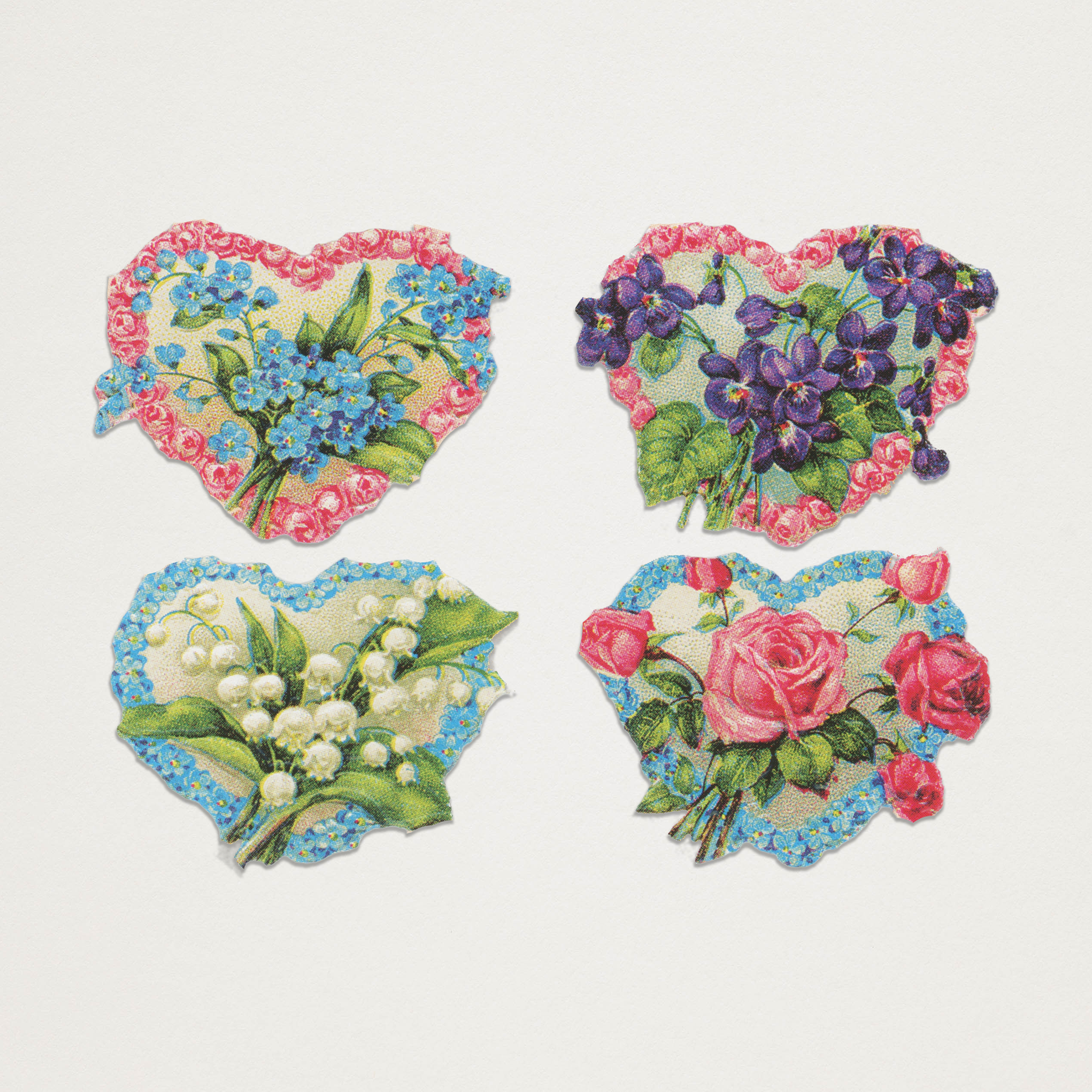 Gravuras vintage corações