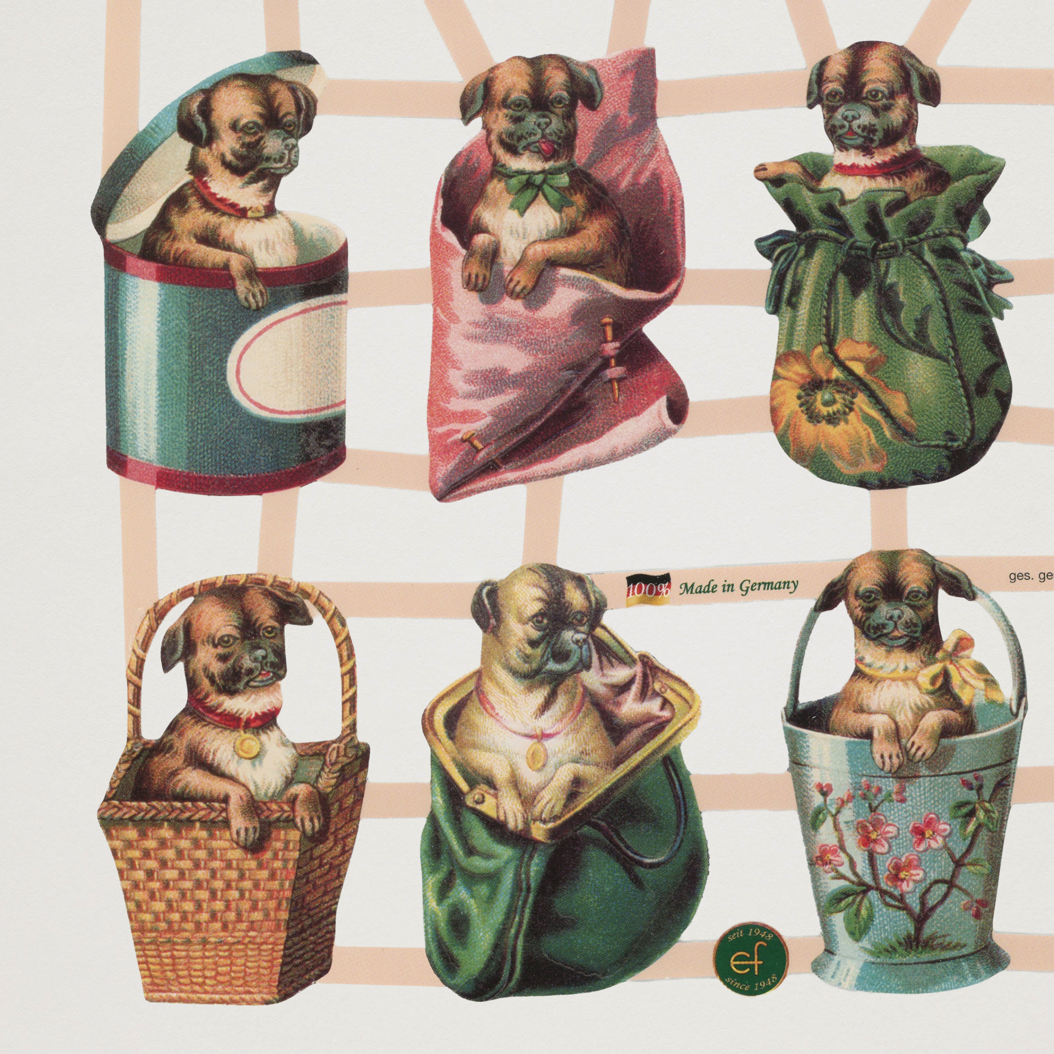 Gravuras Vintage Cães em Relevo