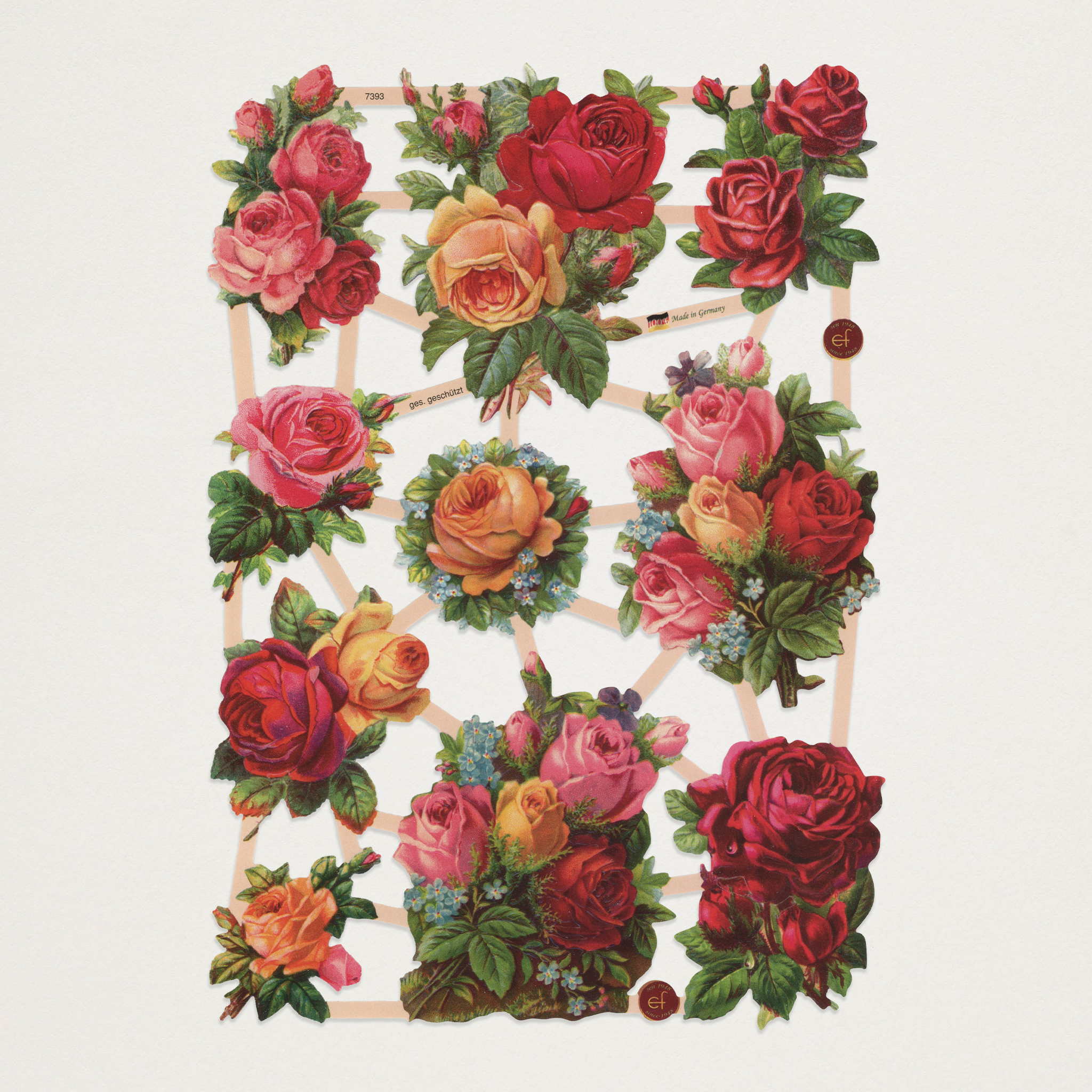 Gravuras vintage rosas