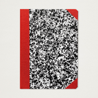 Caderno Nuvem Preto e branco + Vermelho A5