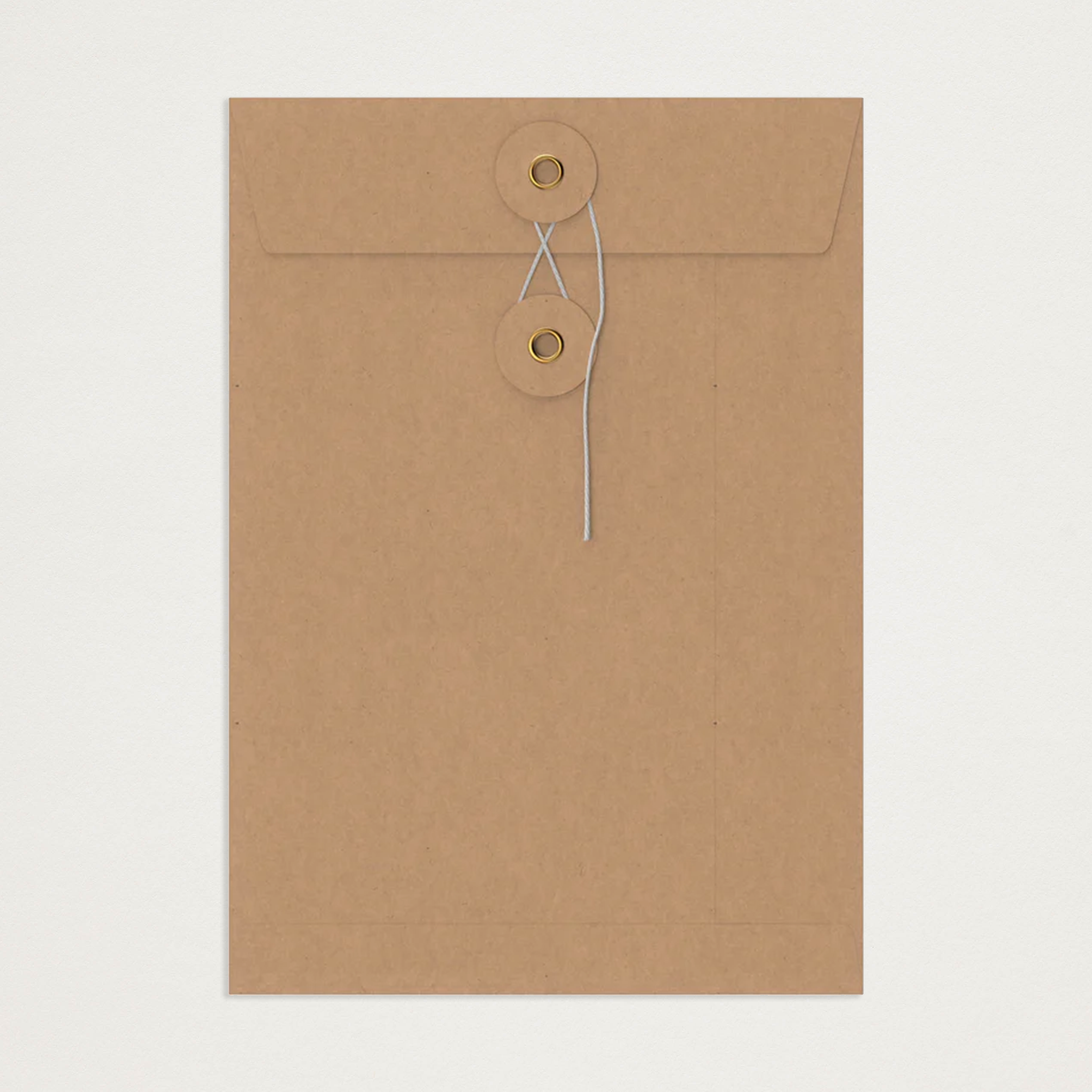 Envelopes kraft com corda e arruela C5
