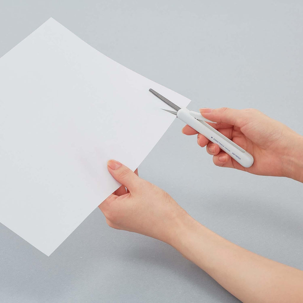 Japanese white retractable scissors