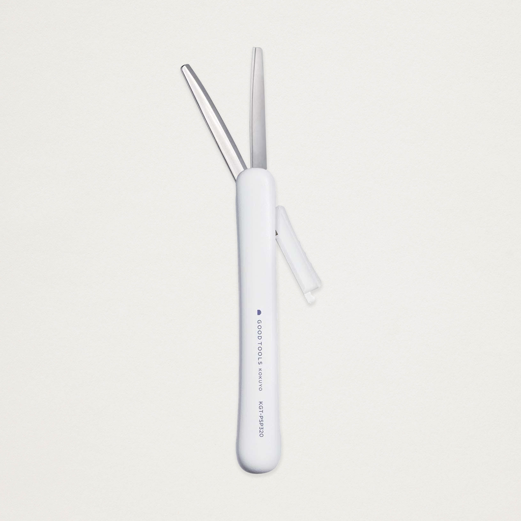 Japanese white retractable scissors