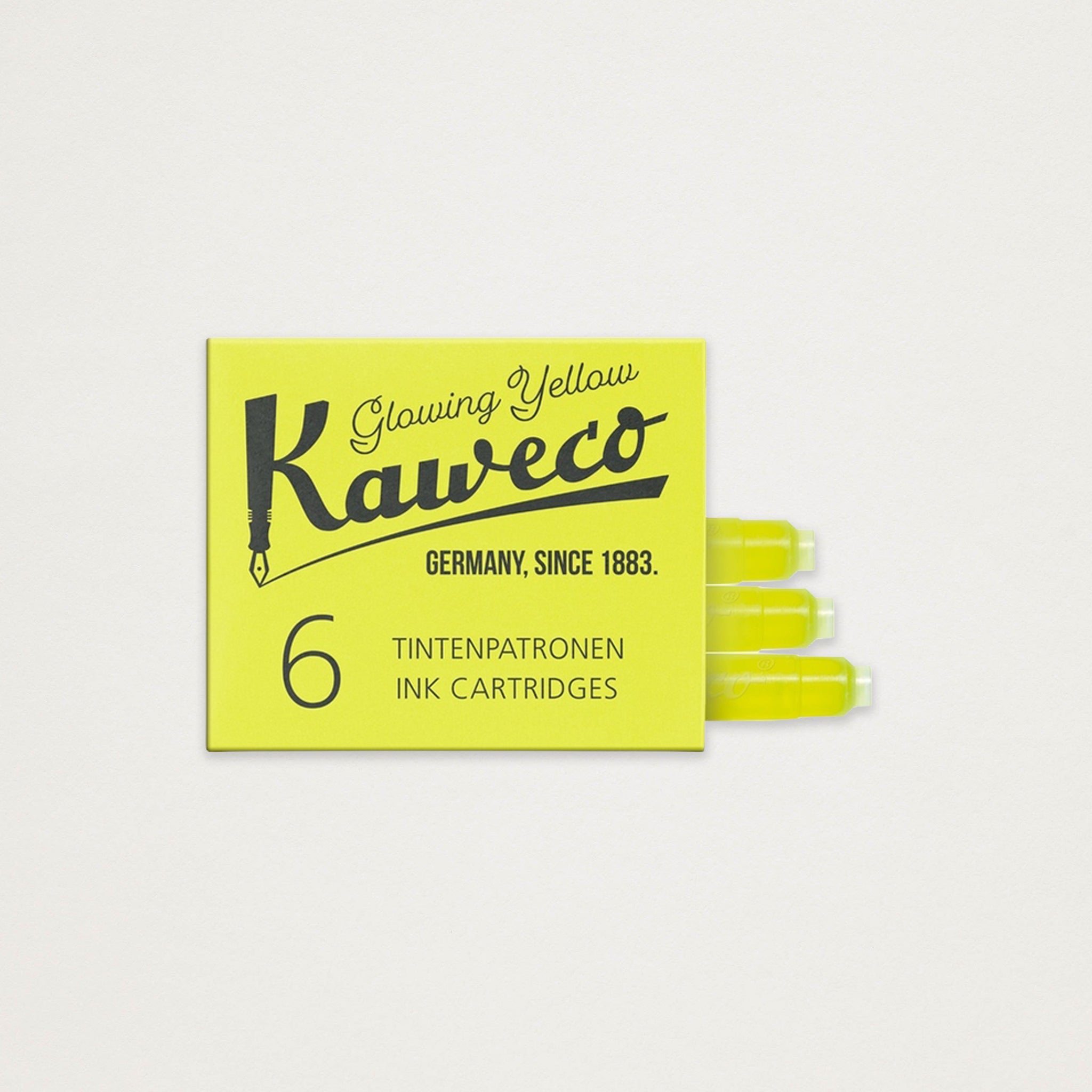 Cartuchos Kaweco Tinta Amarelo Fluorescente - Glowing Yellow (x6)