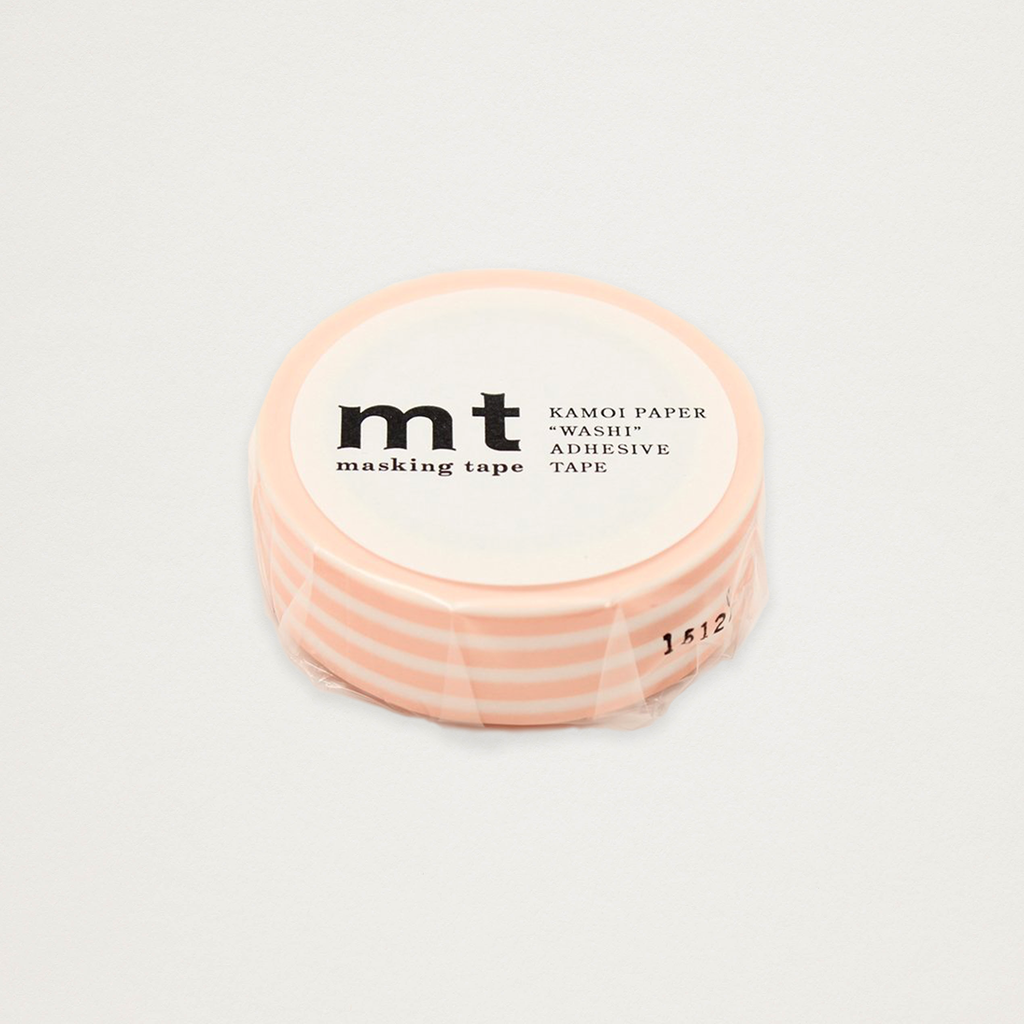 Washi Tape MT Riscas Pêssego e Creme