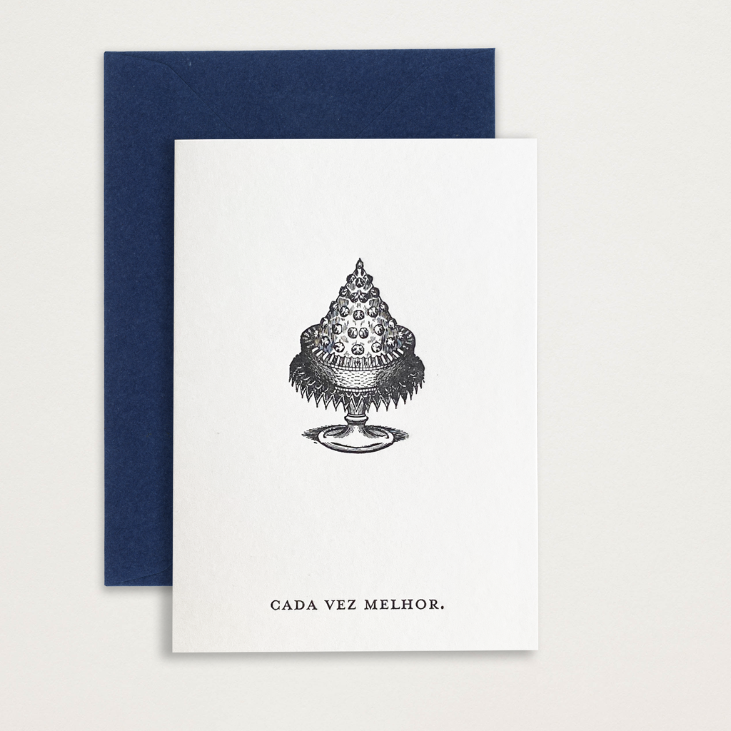 Mini Cartão Cada vez melhor em letterpress