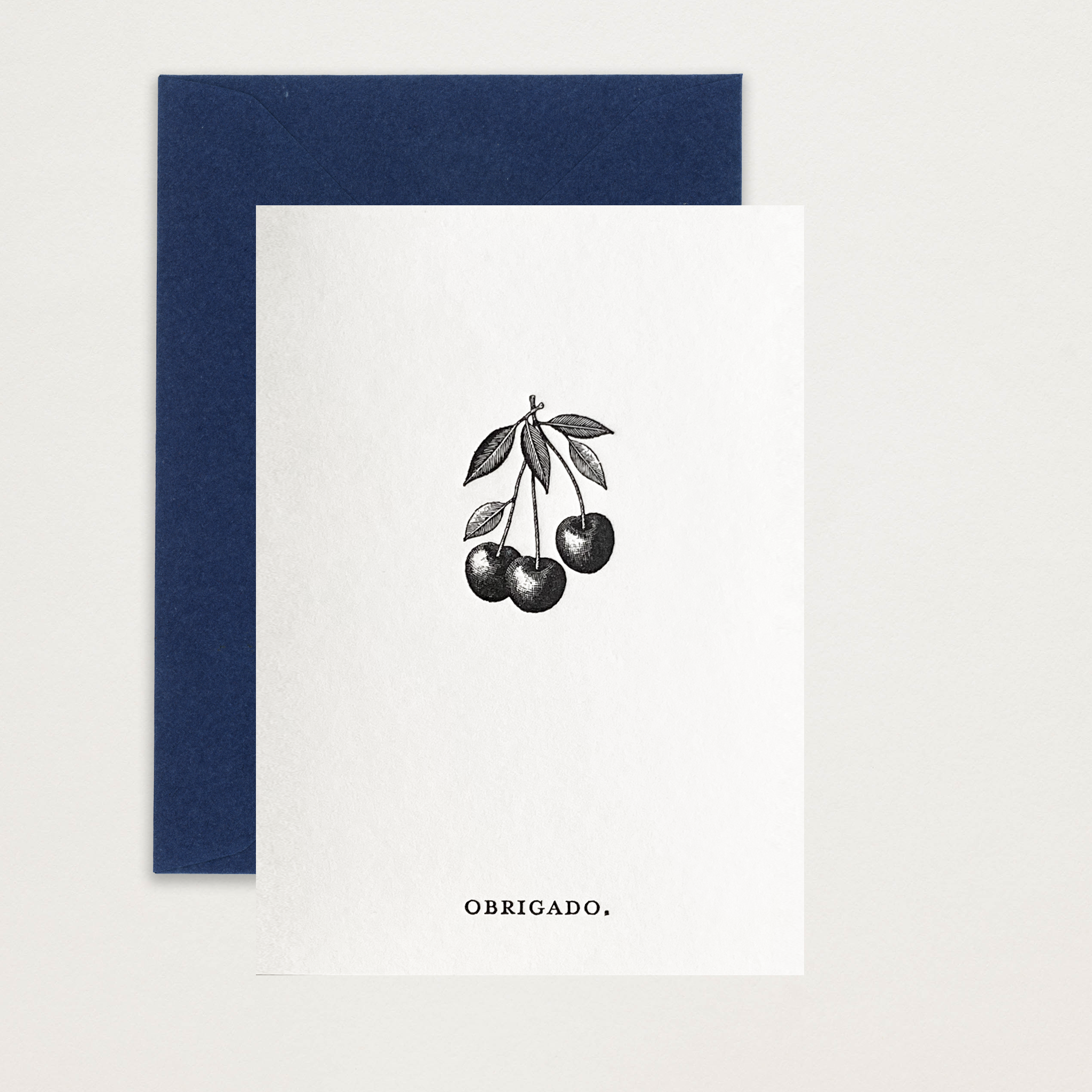 Mini cartão Obrigado em letterpress