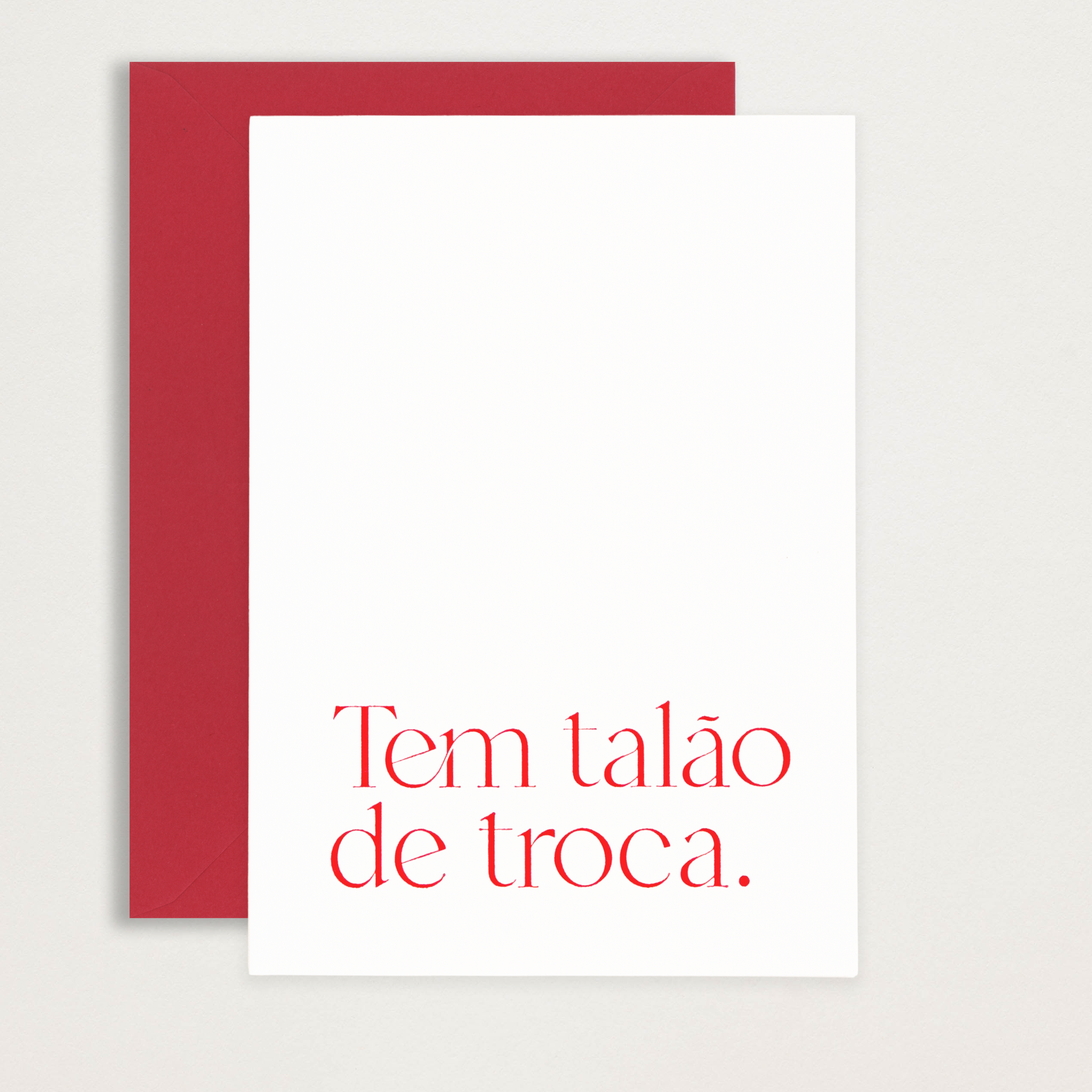 Cartão Tem talão de troca