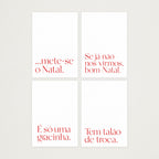 Conjunto de Cartões de Natal em letterpress (x4)