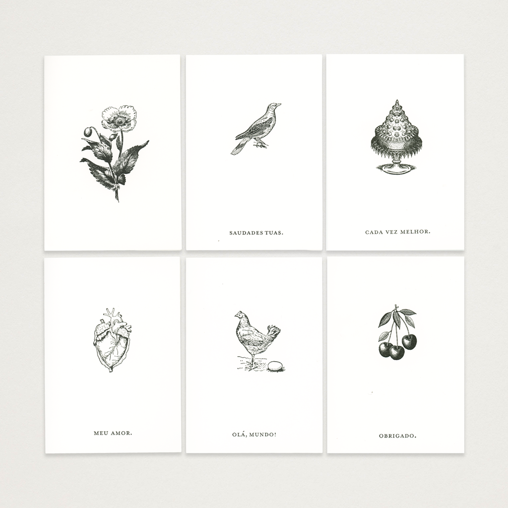 Conjunto de cartões multieventos letterpress (x6)