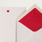 Papel de carta coração + envelopes (x25)