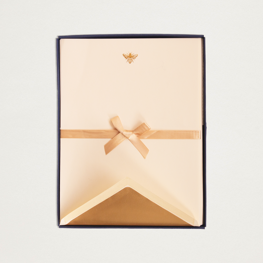 Conjunto de papel de carta abelha dourada