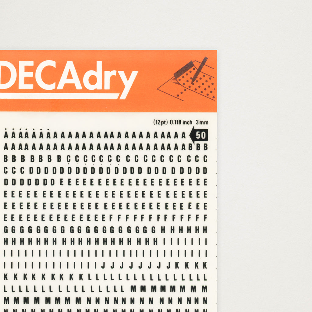 Decadry Alfabeto pequeno sem serifa 3mm