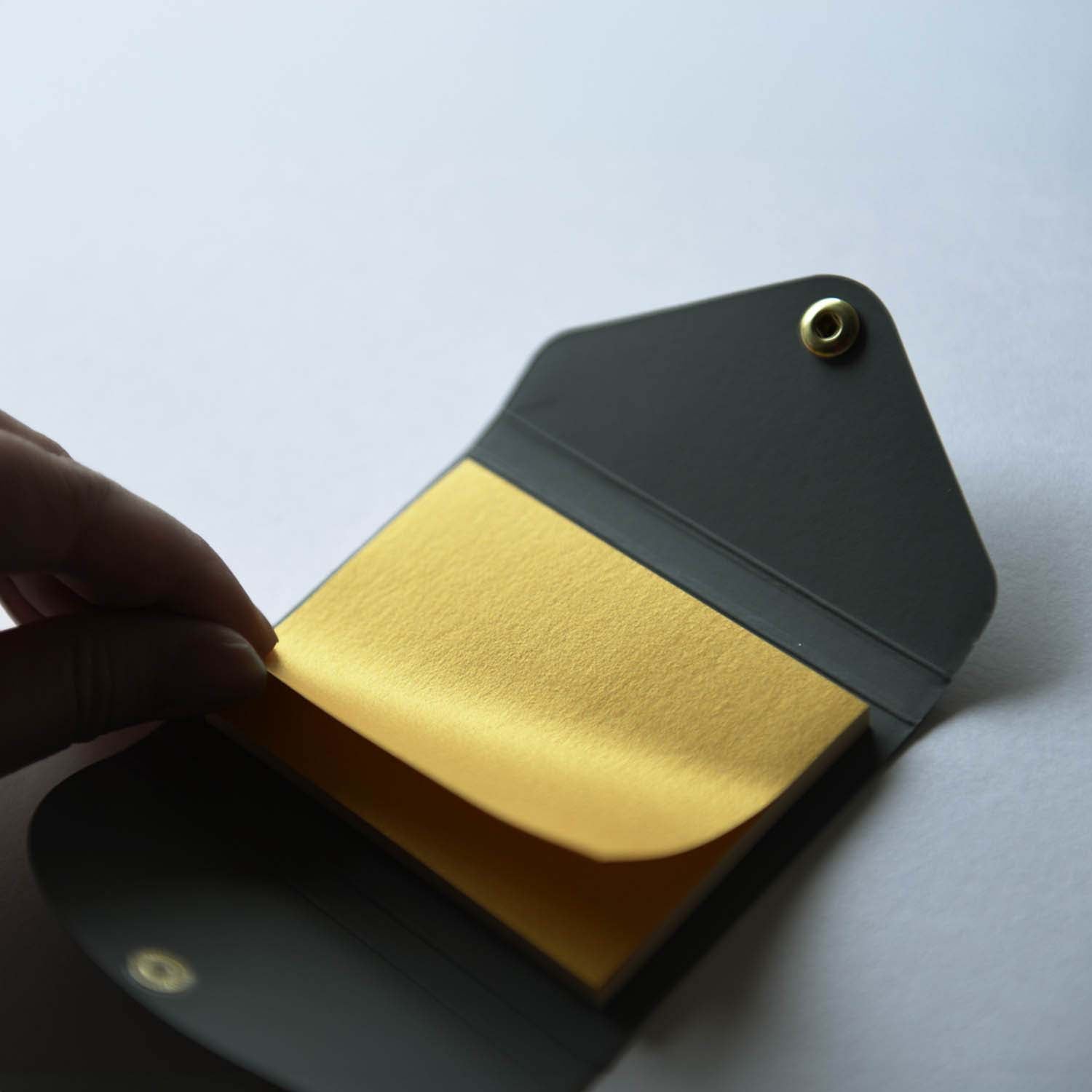 Post-its círculo dourado com bolsa