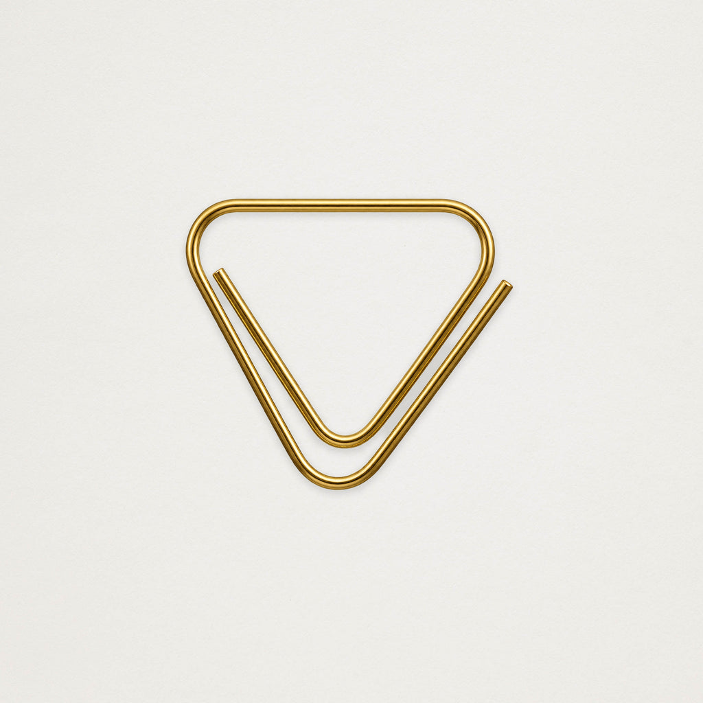 Clips dourados triangulares 23 kt Fermangoli • caixa de 50