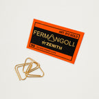 Clips dourados triangulares 23 kt Fermangoli • caixa de 50